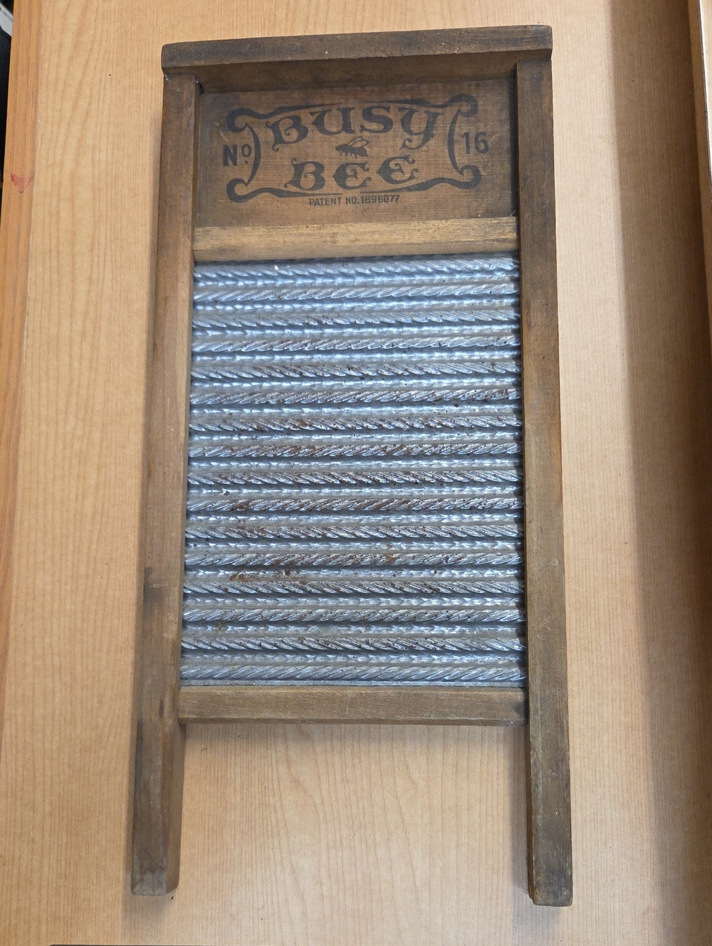 Vintage Busy Bee No. 16 Two-Sided Washboard 1930’s